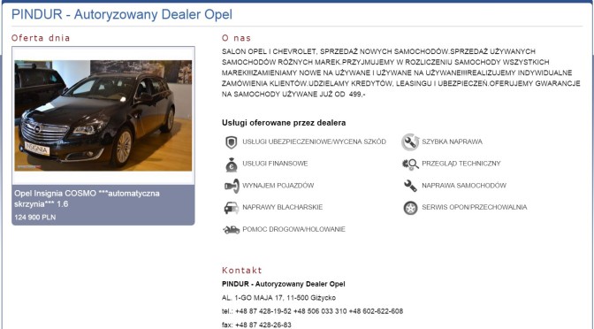 PINDUR dealer Opel i Chevrolet